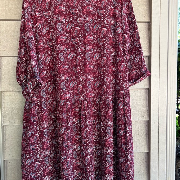 Garnet Hill dress maroon paisley plus Sz 18 - Picture 3 of 4